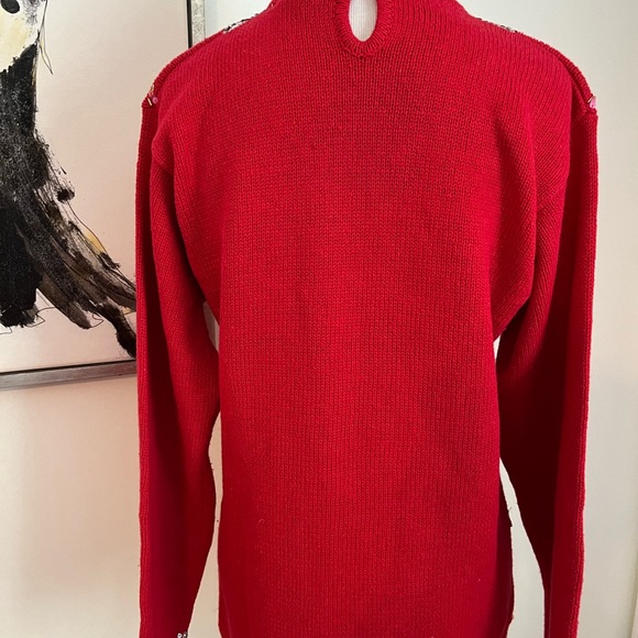 Crystal Kobe Red Jeweled Holiday Sweater Size Small - Picture 7 of 11